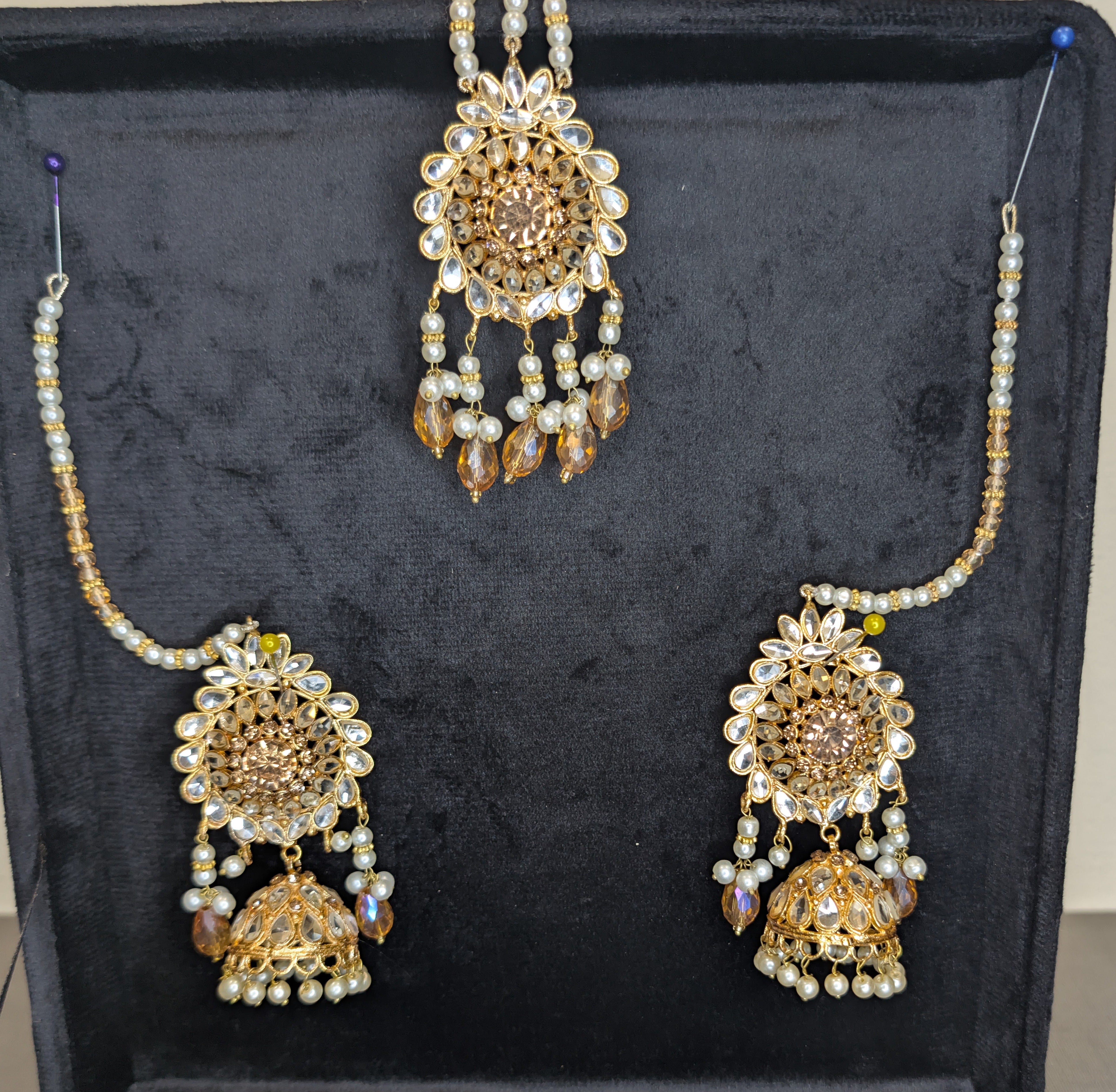 Jewelry set with necklaces and earrings
