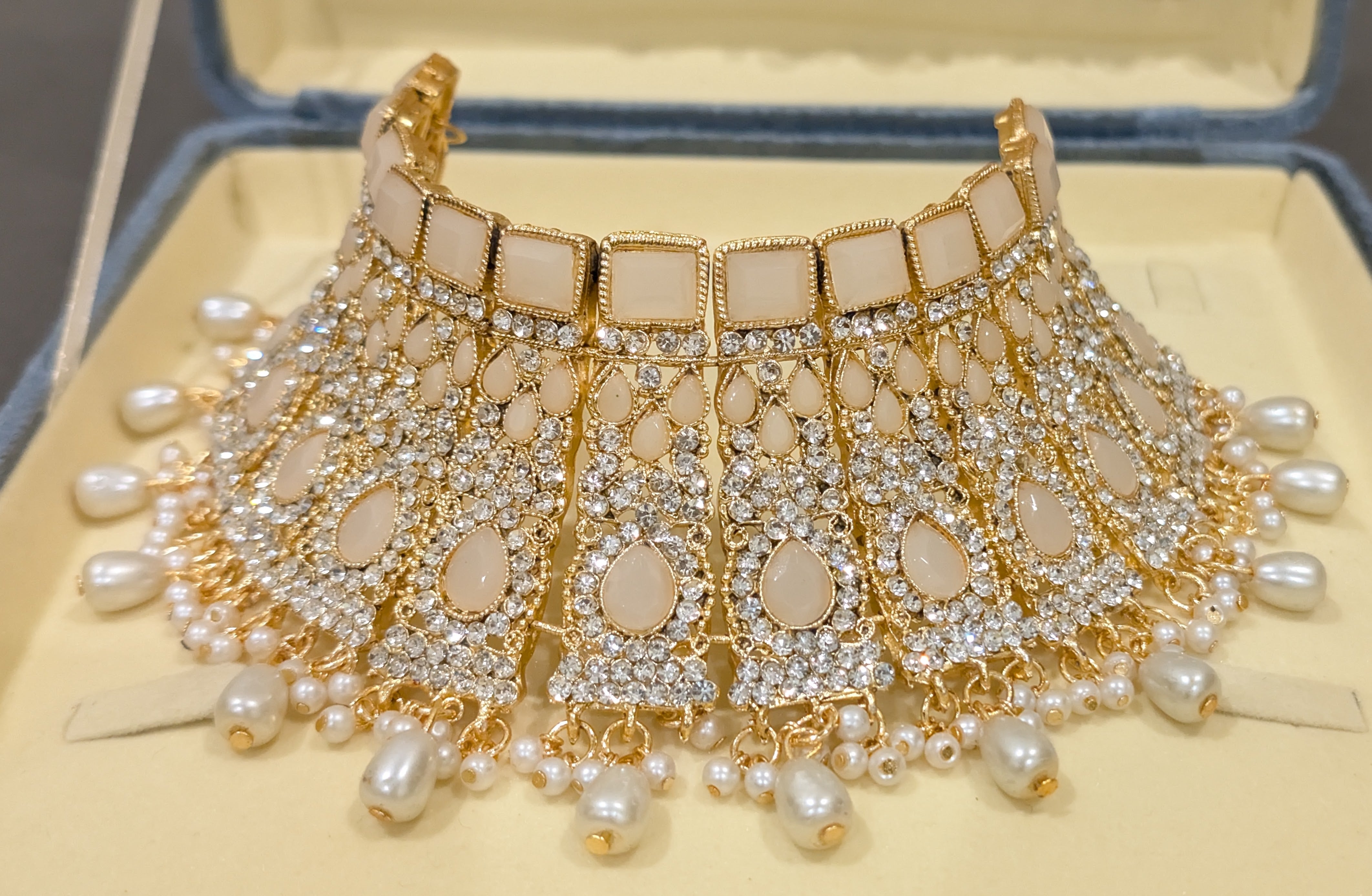 Gold Plated Kundan Style Bridal Choker Necklace