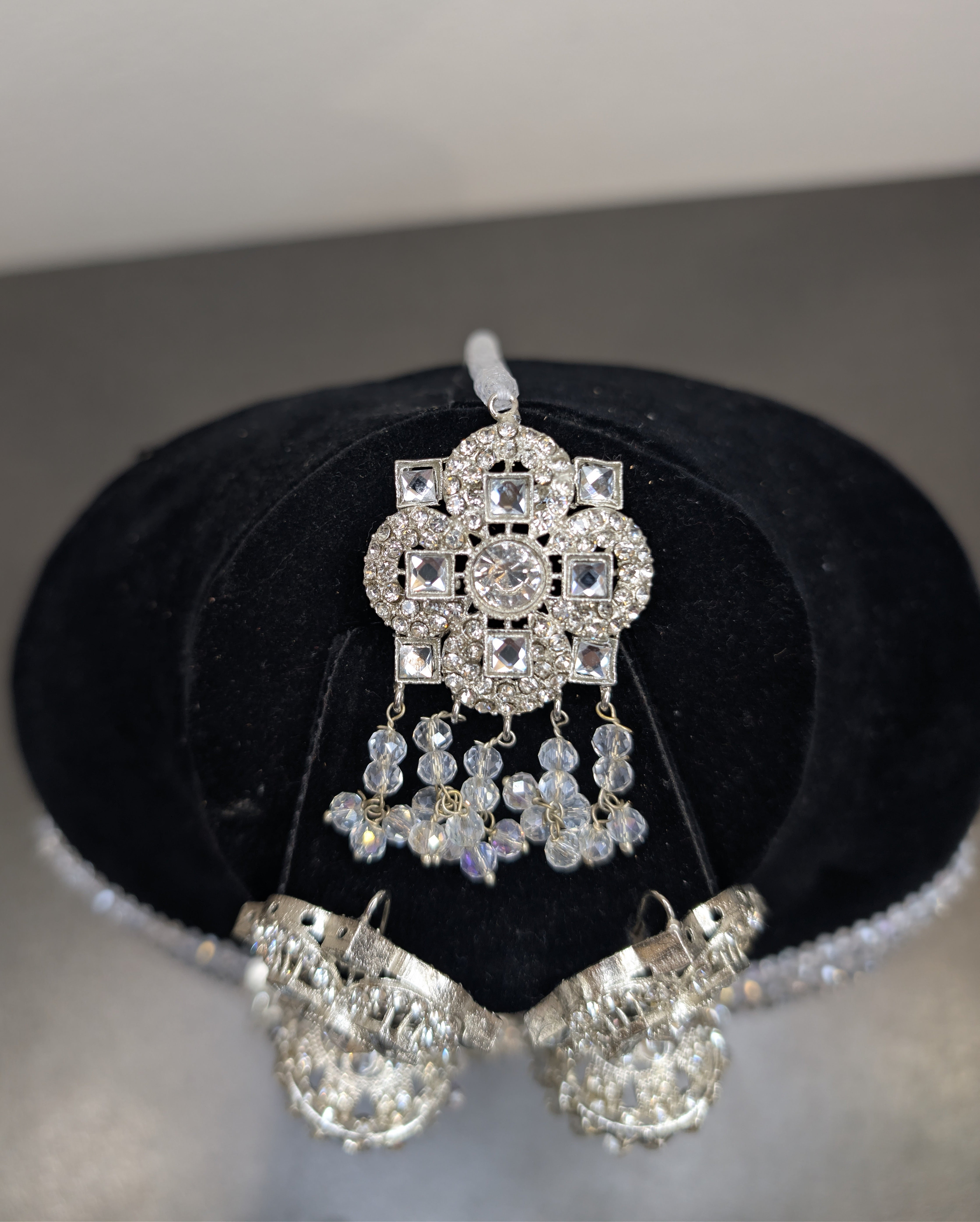 Pakistani Wedding White Jewelry Set ear rings