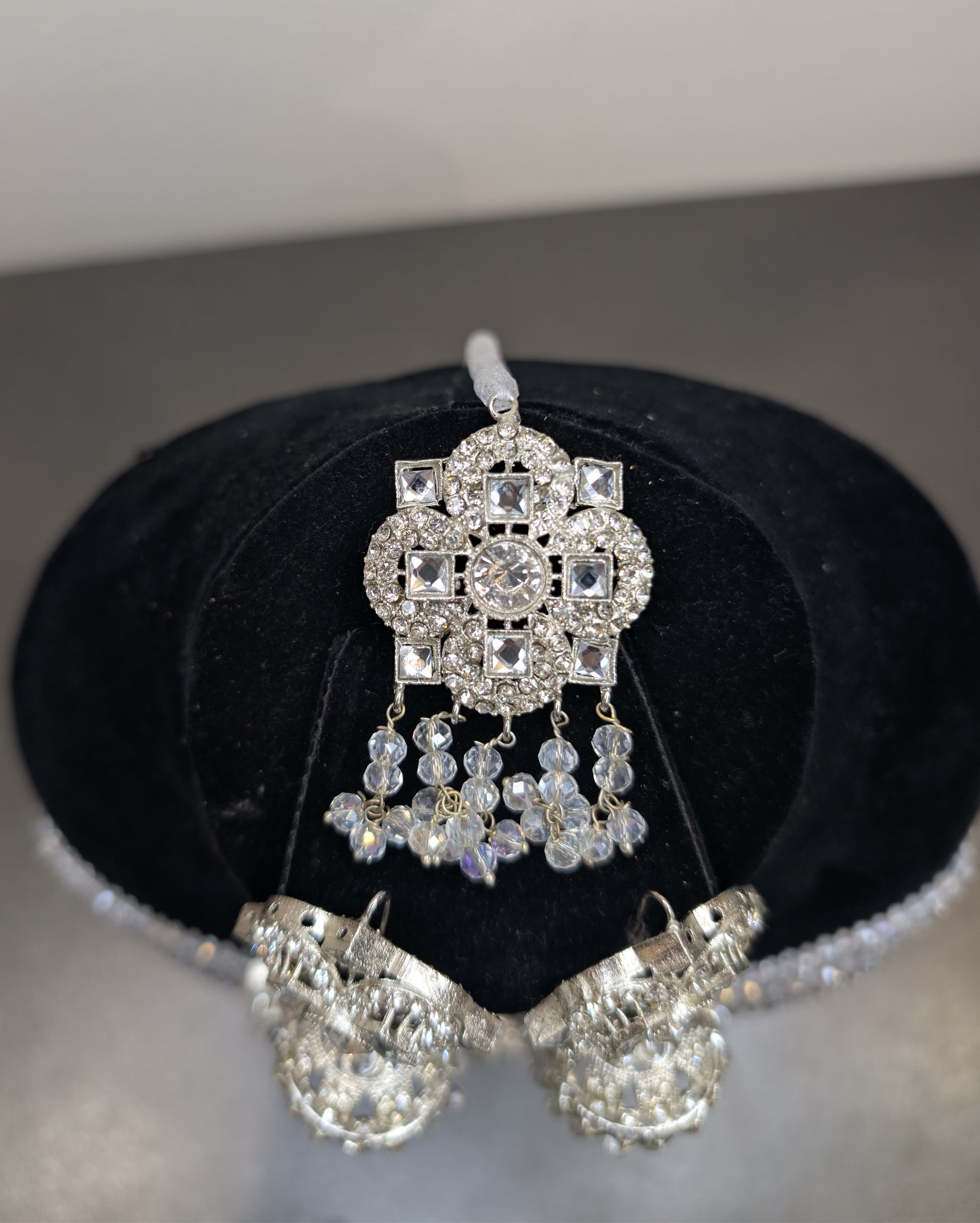 Pakistani Wedding White Jewelry Set ear rings
